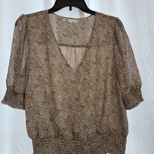 DR 2 Women's Beige Textured Blouse
